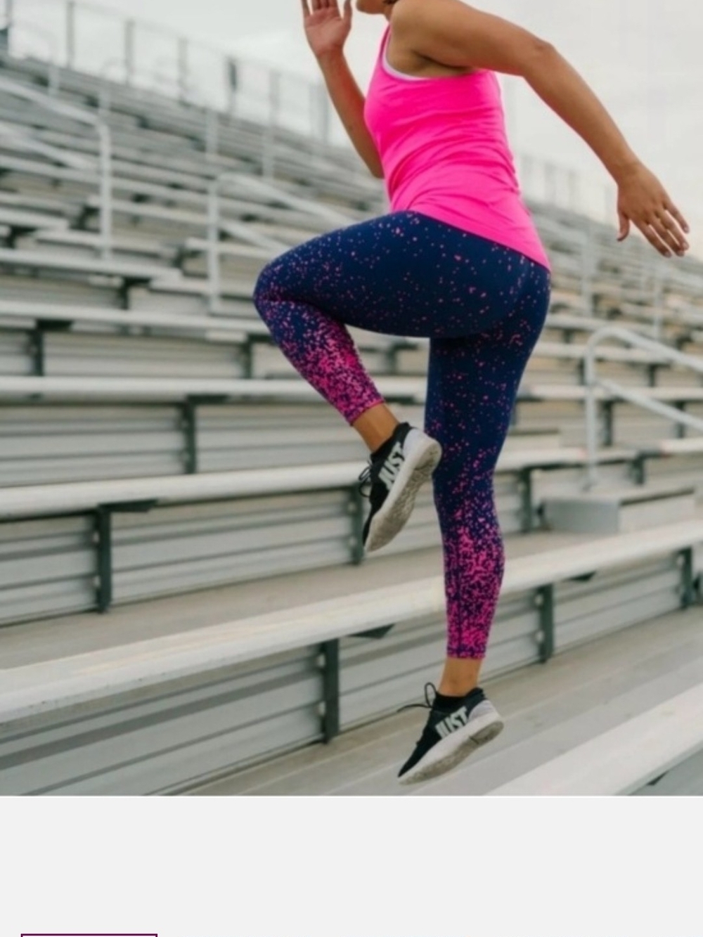 Speckled Gradient Performance Leggings - Pink on Navy